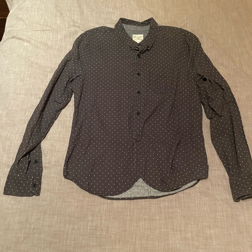 Joe’s Jeans “The Shirt” Grey and white Polka dot shirt